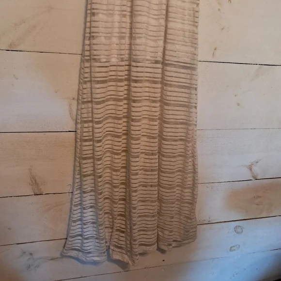 Anthropologie Racerback Sheer Maxi Tan Off White Dress By Maeve Size Small - Picture 3 of 10